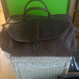 Elegant Brown Leather Duffel Bag for Men
